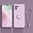 Custodia Silicone Ultra Sottile Morbida Cover con Magnetico Anello Supporto T03 per Xiaomi Mi 11 5G Lavanda