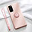 Custodia Silicone Ultra Sottile Morbida Cover con Magnetico Anello Supporto T04 per Huawei Honor V30 Pro 5G Rosa