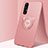 Custodia Silicone Ultra Sottile Morbida Cover con Magnetico Anello Supporto T04 per Oppo Find X2 Neo