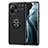 Custodia Silicone Ultra Sottile Morbida Cover con Magnetico Anello Supporto T04 per Xiaomi Mi 11 Lite 5G Nero