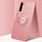 Custodia Silicone Ultra Sottile Morbida Cover con Magnetico Anello Supporto T05 per Oppo Reno3 Oro Rosa