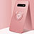 Custodia Silicone Ultra Sottile Morbida Cover con Magnetico Anello Supporto T06 per Samsung Galaxy S10 Oro Rosa