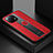 Custodia Silicone Ultra Sottile Morbida Cover con Magnetico Anello Supporto T06 per Xiaomi Mi 11 Lite 5G Rosso