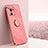 Custodia Silicone Ultra Sottile Morbida Cover con Magnetico Anello Supporto T07 per Xiaomi Mi 11 Lite 4G Rosa Caldo