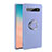 Custodia Silicone Ultra Sottile Morbida Cover con Magnetico Anello Supporto T08 per Samsung Galaxy S10 Plus Viola