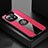 Custodia Silicone Ultra Sottile Morbida Cover con Magnetico Anello Supporto T08 per Xiaomi Mi 11 Lite 5G NE Rosso