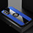 Custodia Silicone Ultra Sottile Morbida Cover con Magnetico Anello Supporto X01L per Oppo A54 5G Blu