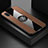 Custodia Silicone Ultra Sottile Morbida Cover con Magnetico Anello Supporto X01L per Samsung Galaxy A02 Marrone