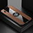 Custodia Silicone Ultra Sottile Morbida Cover con Magnetico Anello Supporto X01L per Samsung Galaxy A20 Marrone