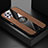 Custodia Silicone Ultra Sottile Morbida Cover con Magnetico Anello Supporto X01L per Samsung Galaxy A22 4G Marrone