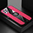 Custodia Silicone Ultra Sottile Morbida Cover con Magnetico Anello Supporto X01L per Samsung Galaxy A22 4G Rosso