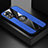 Custodia Silicone Ultra Sottile Morbida Cover con Magnetico Anello Supporto X01L per Xiaomi Poco M4 Pro 5G Blu