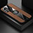 Custodia Silicone Ultra Sottile Morbida Cover con Magnetico Anello Supporto X01L per Xiaomi Poco M4 Pro 5G Marrone
