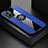 Custodia Silicone Ultra Sottile Morbida Cover con Magnetico Anello Supporto X01L per Xiaomi Redmi 10 5G Blu