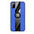 Custodia Silicone Ultra Sottile Morbida Cover con Magnetico Anello Supporto X02L per Samsung Galaxy M21 Blu