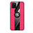 Custodia Silicone Ultra Sottile Morbida Cover con Magnetico Anello Supporto X02L per Samsung Galaxy M60s Rosso