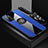 Custodia Silicone Ultra Sottile Morbida Cover con Magnetico Anello Supporto X03L per Oppo A93 5G Blu
