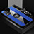 Custodia Silicone Ultra Sottile Morbida Cover con Magnetico Anello Supporto X03L per Realme Q3 5G Blu