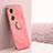 Custodia Silicone Ultra Sottile Morbida Cover con Magnetico Anello Supporto XL1 per Huawei Honor 60 Pro 5G Rosa Caldo