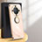 Custodia Silicone Ultra Sottile Morbida Cover con Magnetico Anello Supporto XL1 per Huawei Honor Magic6 Lite 5G Oro Rosa