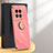 Custodia Silicone Ultra Sottile Morbida Cover con Magnetico Anello Supporto XL1 per OnePlus 12R 5G Rosa Caldo