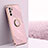 Custodia Silicone Ultra Sottile Morbida Cover con Magnetico Anello Supporto XL1 per Oppo A16s Rosa