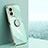 Custodia Silicone Ultra Sottile Morbida Cover con Magnetico Anello Supporto XL1 per Oppo A77 5G Verde