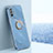 Custodia Silicone Ultra Sottile Morbida Cover con Magnetico Anello Supporto XL1 per Oppo A94 5G Blu