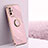 Custodia Silicone Ultra Sottile Morbida Cover con Magnetico Anello Supporto XL1 per Oppo A95 5G Rosa