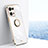 Custodia Silicone Ultra Sottile Morbida Cover con Magnetico Anello Supporto XL1 per Oppo F21s Pro 4G Bianco
