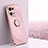 Custodia Silicone Ultra Sottile Morbida Cover con Magnetico Anello Supporto XL1 per Oppo F21s Pro 4G Rosa