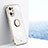 Custodia Silicone Ultra Sottile Morbida Cover con Magnetico Anello Supporto XL1 per Oppo Find X5 5G Bianco