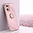 Custodia Silicone Ultra Sottile Morbida Cover con Magnetico Anello Supporto XL1 per Oppo Find X5 5G Rosa