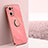 Custodia Silicone Ultra Sottile Morbida Cover con Magnetico Anello Supporto XL1 per Oppo Find X5 Pro 5G Rosa Caldo