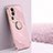 Custodia Silicone Ultra Sottile Morbida Cover con Magnetico Anello Supporto XL1 per Oppo Reno10 Pro+ Plus 5G Lavanda