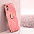 Custodia Silicone Ultra Sottile Morbida Cover con Magnetico Anello Supporto XL1 per Oppo Reno8 Z 5G Rosa Caldo