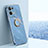 Custodia Silicone Ultra Sottile Morbida Cover con Magnetico Anello Supporto XL1 per Oppo Reno9 Pro+ Plus 5G Blu