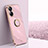 Custodia Silicone Ultra Sottile Morbida Cover con Magnetico Anello Supporto XL1 per Realme 10 Pro+ Plus 5G Lavanda