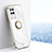 Custodia Silicone Ultra Sottile Morbida Cover con Magnetico Anello Supporto XL1 per Realme 8 5G Bianco
