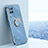 Custodia Silicone Ultra Sottile Morbida Cover con Magnetico Anello Supporto XL1 per Realme 8 5G Blu