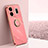 Custodia Silicone Ultra Sottile Morbida Cover con Magnetico Anello Supporto XL1 per Realme GT Neo6 5G Rosa Caldo