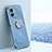 Custodia Silicone Ultra Sottile Morbida Cover con Magnetico Anello Supporto XL1 per Realme V23 5G Blu