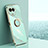 Custodia Silicone Ultra Sottile Morbida Cover con Magnetico Anello Supporto XL1 per Realme V50 5G Verde