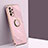 Custodia Silicone Ultra Sottile Morbida Cover con Magnetico Anello Supporto XL1 per Samsung Galaxy A23 4G Rosa