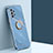 Custodia Silicone Ultra Sottile Morbida Cover con Magnetico Anello Supporto XL1 per Samsung Galaxy A52 5G Blu