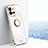 Custodia Silicone Ultra Sottile Morbida Cover con Magnetico Anello Supporto XL1 per Vivo iQOO 10 Pro 5G Bianco