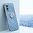 Custodia Silicone Ultra Sottile Morbida Cover con Magnetico Anello Supporto XL1 per Vivo V25 Pro 5G Blu