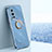 Custodia Silicone Ultra Sottile Morbida Cover con Magnetico Anello Supporto XL1 per Vivo X70 Pro 5G Blu