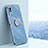 Custodia Silicone Ultra Sottile Morbida Cover con Magnetico Anello Supporto XL1 per Vivo Y53s NFC Blu