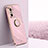 Custodia Silicone Ultra Sottile Morbida Cover con Magnetico Anello Supporto XL1 per Xiaomi Mi 11i 5G Rosa